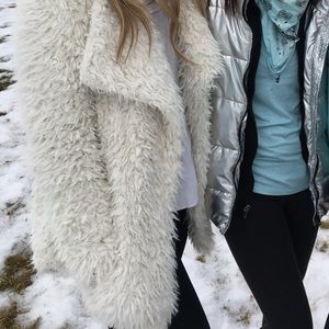 White fluffy jacket